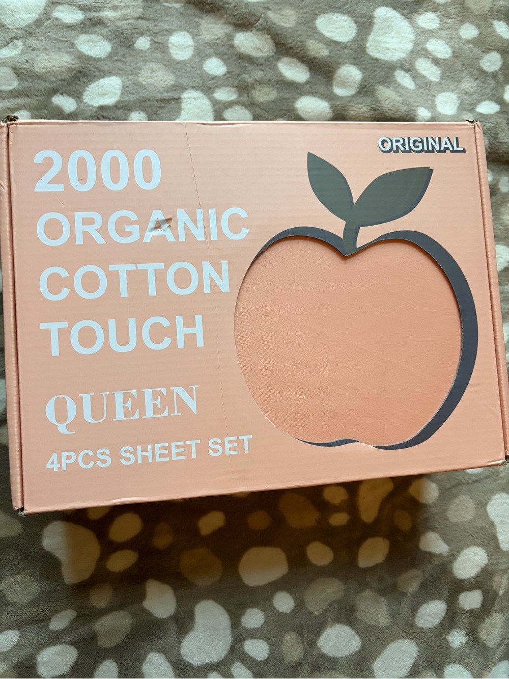 Organic Cotton Queen Sheet Set Peach Blush 4 Piece Bedding Set Deep Pocket